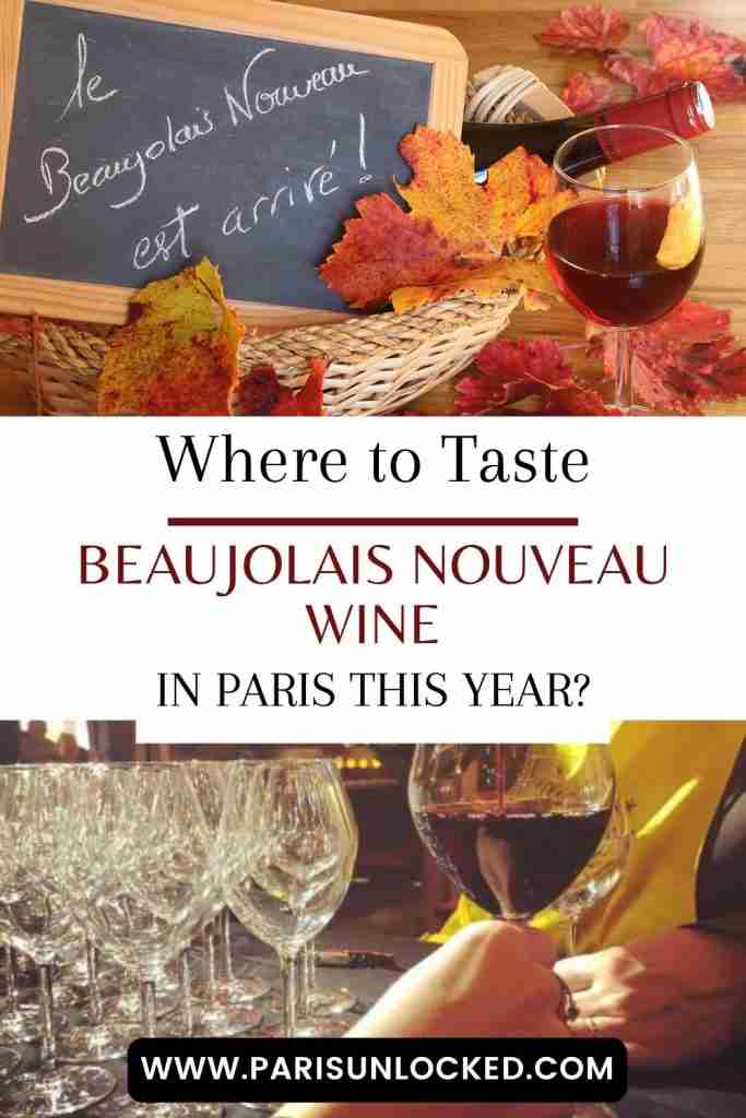 Where to taste Beaujolais nouveau wine in Paris this fall: Pinterest image 