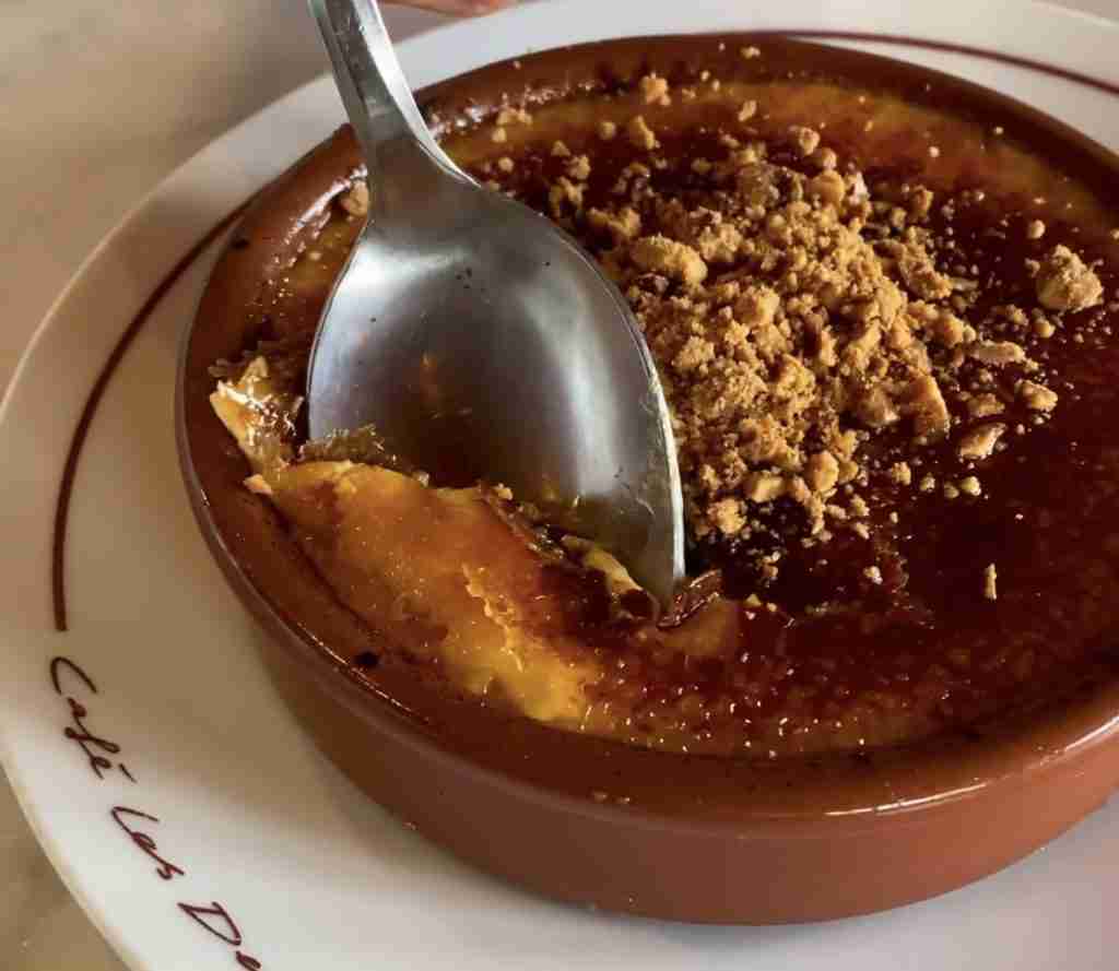 Crème Brûlée with hazelnuts at Cafe Les Deux Gares (photo by Rachel Naismith)