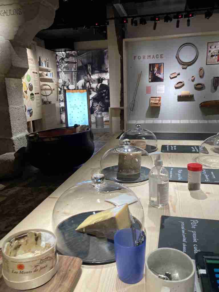 A View of the Musée Vivant du Fromage/A view of the demonstration table at the Living Cheese Museum/Image by Courtney Traub/all rights reserved 